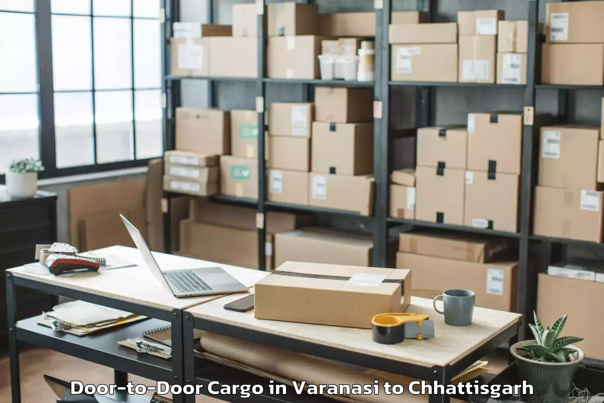 Get Varanasi to Chirimiri Door To Door Cargo